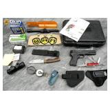 Assorted ammo,knives, BB gun, and other accessorie