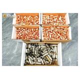 Assorted reloading projectiles. and casings. A var
