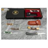 Six Case and Schrade folding knives. Very Good Con