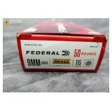 One box of 50 rounds , Federal 9mm Luger ammo. Thi