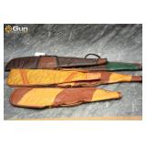 5 Leather soft rifle cases. Good Condition. Featur