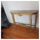 MARBLE TOP HALL TABLE