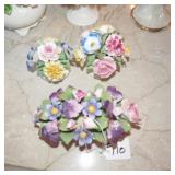 3 CERAMIC FLOWER ARRANGMENTS