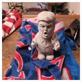 TRUMP FLAG & CONCRETE FIGURE
