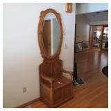 ANTIQUE HALL TREE WITH STORAGE SEAT