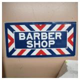 PORCELAIN BARBER SHOP SIGN