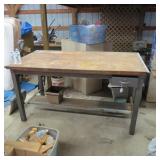 HAMILTON WOOD TOP METAL WORK BENCH