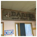 WOODEN BARBER & STYLE SHOP SIGN