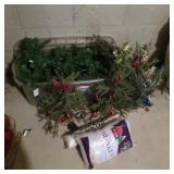 GARLAND AND 4 SMALL TREES