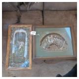 2PCS. OF FEATHER ART BY S. PERRY RUFUS