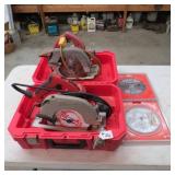 TWO MILWAUKEE 7 1/4" CIRC-SAWS W/ (NIB) BLADES