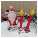 BLOW MOLD SANTA & CANDLES