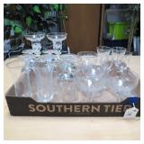 FLAT OF ETCHED GLASS CRYSTAL DRINKING CUPS