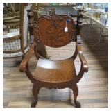 CARVED WOODEN CHAIR