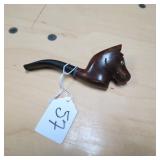 REAL BRIAR HAND CARVED HORSE TOBACCO PIPE
