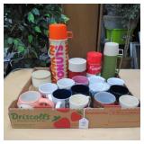 COFFEE CUPS &  ASSORTED THERMOS