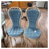 SET OF BLUE UPHOLSTERED PARLOR CHAIRS