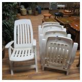 FIVE PLASTIC PATIO CHAIRS