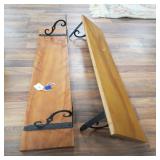 TWO WOODEN SHELVES - 36" LONG