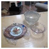 CUT GLASS BOWLS & SERVING TRAY