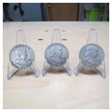 1949, 1950, & 1955 FRANKLIN HALF DOLLARS