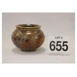 SWIRLED WIDE MOUTH VASE - CRYSTALLINE FORMATION