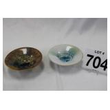 TWO SMALL DISHES - CRYTALLINE FORMATION