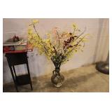 POTTERY VASE W/ FLOWERS