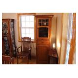 AMISH BUGGY TIGER OAK WINE CABINET