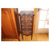 TWO MARBLE TOP LINGERIE CABINETS