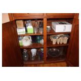 CONTENTS OF CABINET (VASES & MORE)