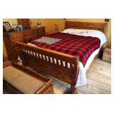 FIVE PIECE TIGER OAK BEDROOM SUITE