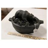 JOHN WRIGHT CAST IRON BEAR STOVE HUMIDIFIER
