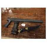 KNIFE, STOCK & SMITH & WESSON MACE & HOLSTER