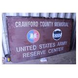(DSM) CRAWFORD COUNTY MEMORIAL US ARMY CENTER SIGN
