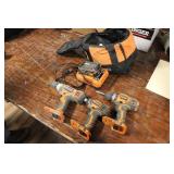 RIDGID TOOL KIT - (2) 1/2" DRILLS, IMPACT, CHARGER