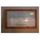 FRAMED MAP OF GRAVEYARD OF THE GREAT LAKES