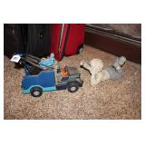 BOY LAWN ORNAMENT & TOY TRUCK