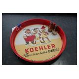 KOEHLER BEER TRAY & FORT PITT S&P SHAKERS