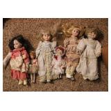 ASSORTED DOLLS & DOLL STANDS