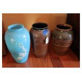 BLOWN GLASS & STONEWARE VASES