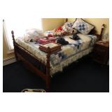 FULL SIZE BED FRAME W/ BED & BEDDING