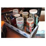 FLAT OF BEER STEINS