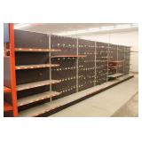 7PC. 7' X 28' METAL DOUBLE SIDED GONDOLA SHELVING