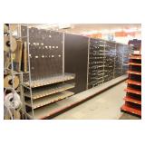 7PC. 7' X 28' METAL DOUBLE SIDED GONDOLA SHELVING