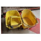 TWO MOP BUCKETS (ONE WRINGER)