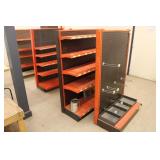 FOUR METAL GONDOLA SHELVES