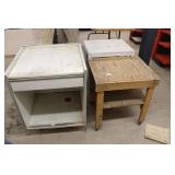 THREE WOODEN WORK STATIONS