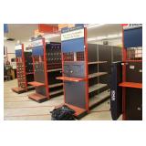 TWO METAL GONDOLA SHELVES