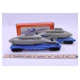 TWO LIONEL #3830 FLATCARS W/ OPERATING SUBMARINES